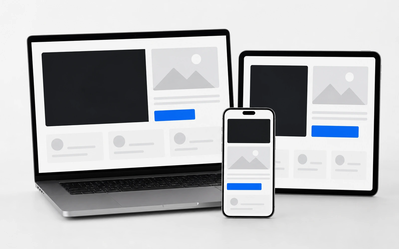 Responsive Website-Layouts auf Desktop, Tablet und Smartphone